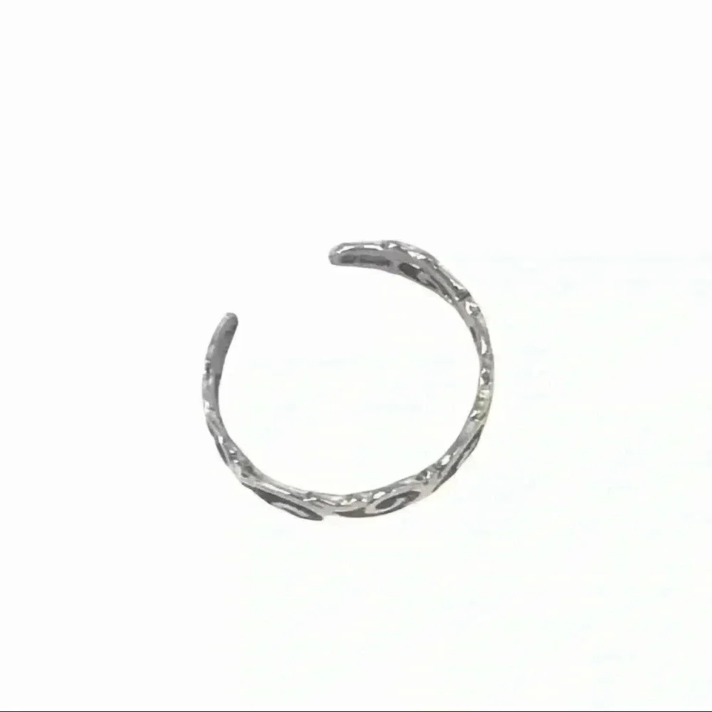 925 TOE RING XS STAMPED STERLING SILVER WAVES IN THE WIND ADJUSTABLE